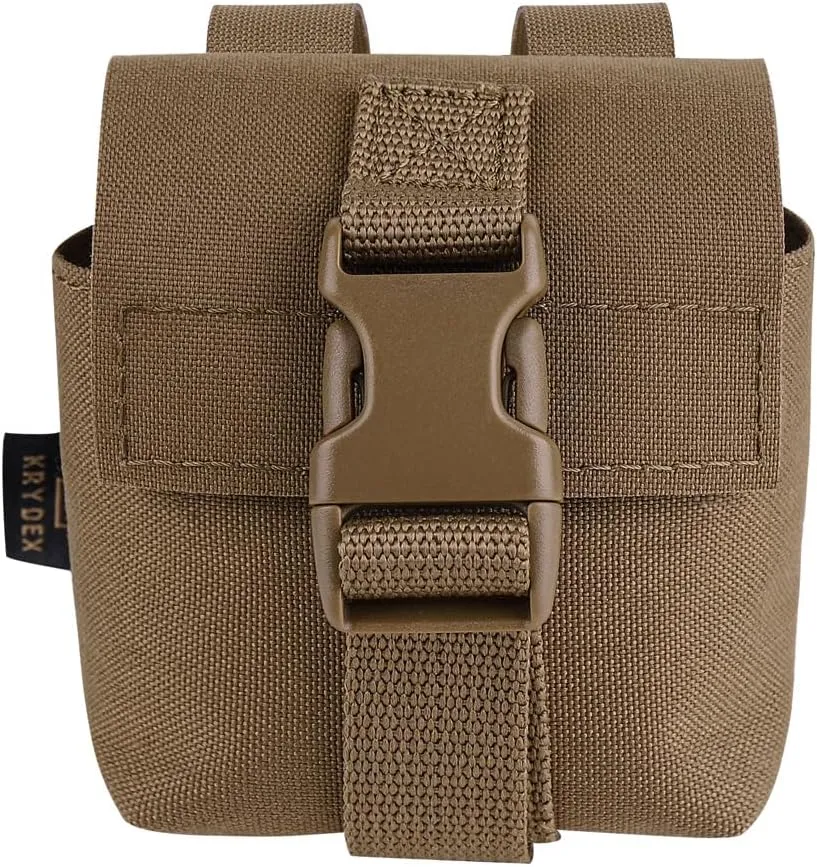 KRYDEX Tactical Molle Single Frag Grenade Pouch Small Tool Bag for Duty Belt MOLLE Vest and Backpack