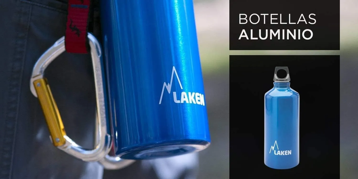 Laken Futura Aluminum Water Bottle - Narrow Mouth, Screw Cap with Loop - Leak-Proof, BPA Free, Made in Spain - 50 oz, Red
