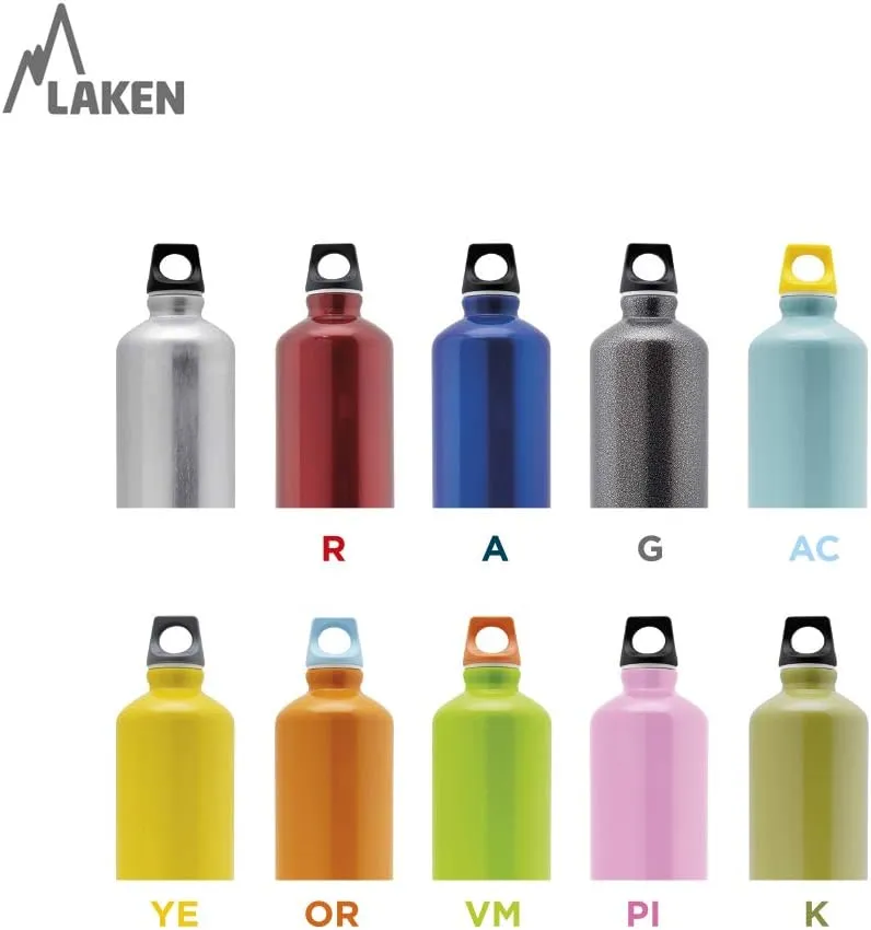 Laken Futura Aluminum Water Bottle - Narrow Mouth, Screw Cap with Loop - Leak-Proof, BPA Free, Made in Spain - 50 oz, Red