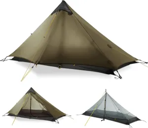 LANSHAN Ultralight Tent 3-Season Backpacking Tent for 1-Person or 2-Person Camping, Trekking, Kayaking, Climbing, Hiking