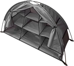 Large Capacity Camping Storage Cabinet 9 Shelf Camping Shoes Organizer Classified Organization Foldable Portable Camping Tent Organizer(Gray)
