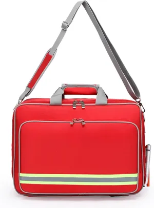 Large First Aid Kit-Professional First Responder Bag with Shoulder Strap and Labelled Compartments Medical Trauma Bag,for EMT, Nurses, Home Care Emergency Survival Kit (Bag Only) (Red)