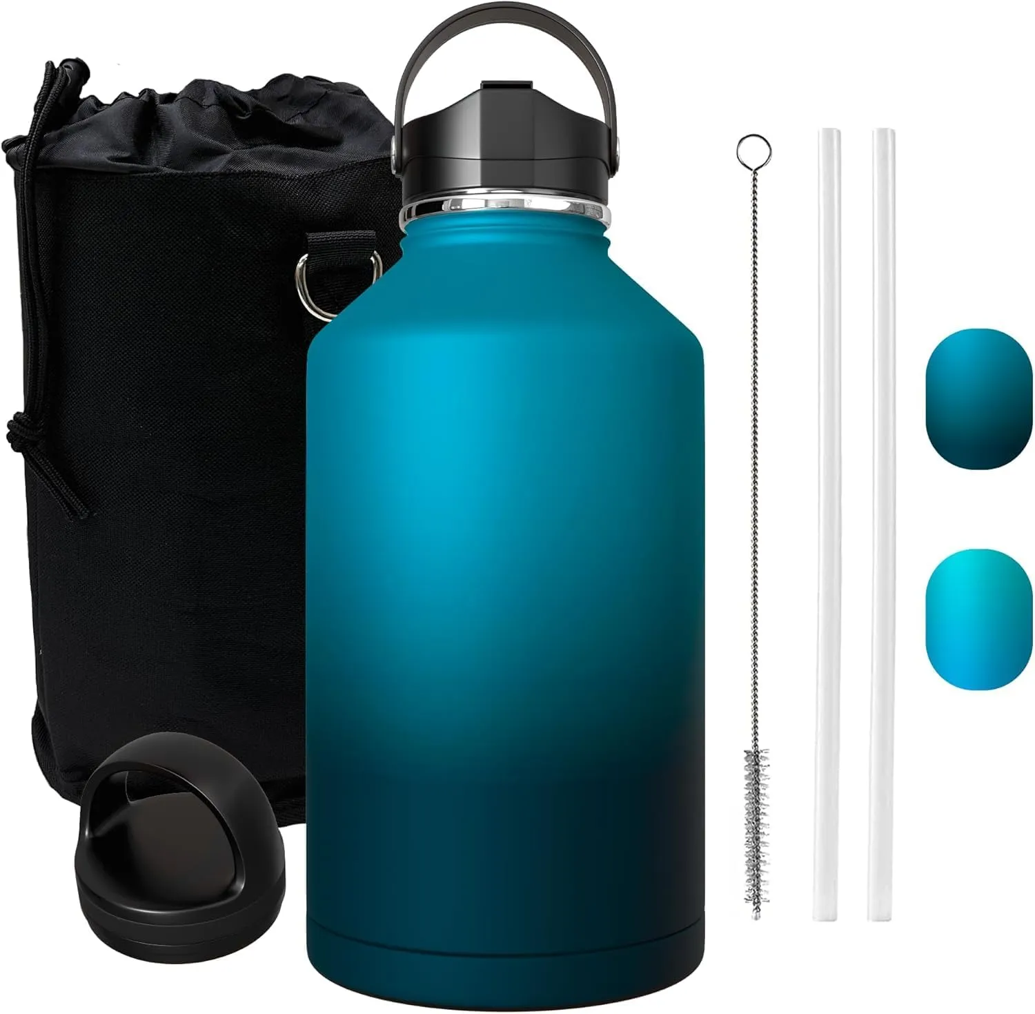Large Insulated Water Bottle - Large Stainless Steel Water Bottle - 1 Gallon Stainless Steel - 128 oz Insulated