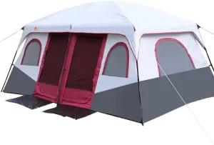 Large Tent Camping Tent 8-12 Person Family Tent 2 Bedroom,Festival Party Essential Big Tent Shelters Waterproof Tent, 4800mm-430x305x203cm, Red