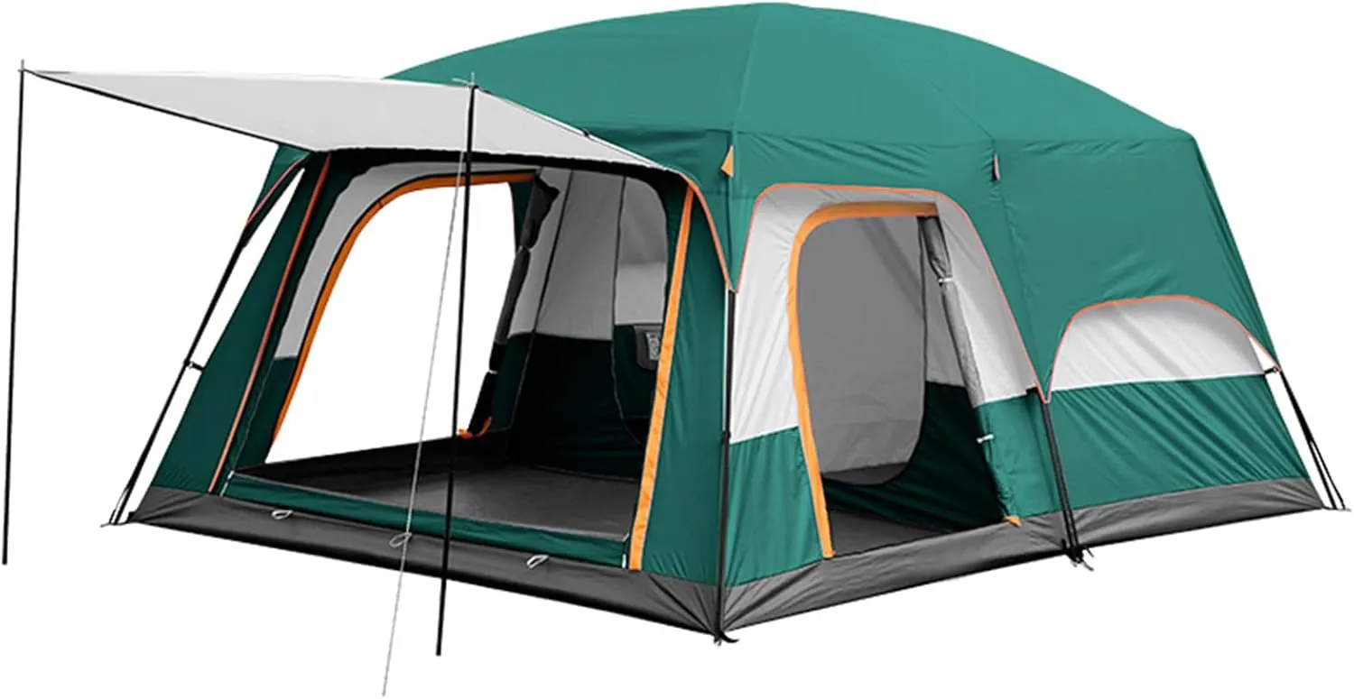 Large Two-Room Family Tent - Waterproof Tent - Camping Tent,with Aluminum Poles, Easy Set-Up for Outdoor, Hiking, Glamping Lightweight Camping Tent