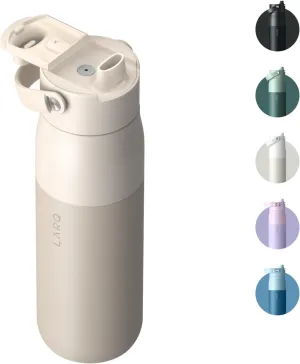 LARQ Bottle Swig Top 23oz - Insulated Reusable Stainless Steel Water Bottle With Built-In Silicone Handle | Thermos, BPA Free | For Sports, Gym, and Travel | Mojave Dune