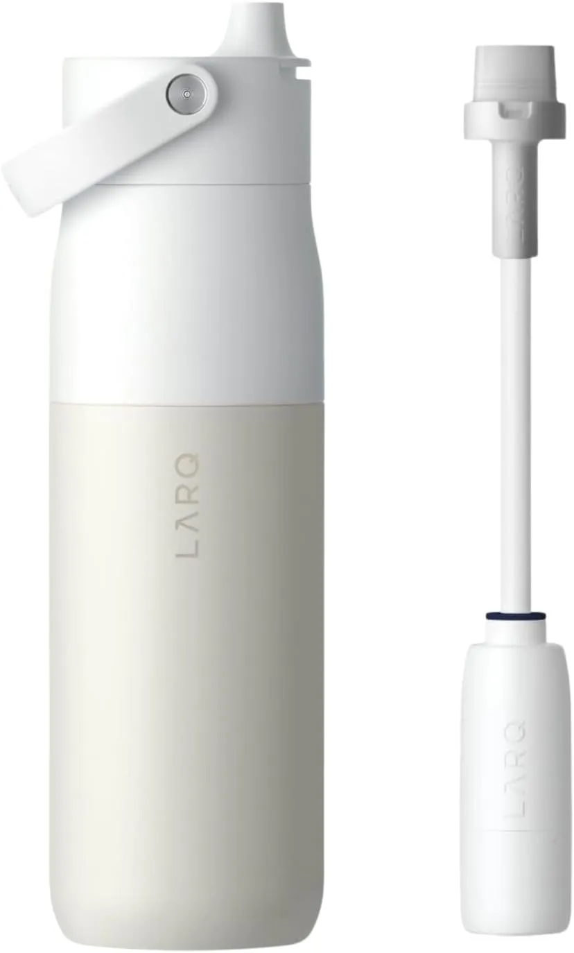LARQ Santa's Swig Set Bottle Swig Top 34oz Granite White Filter Straw