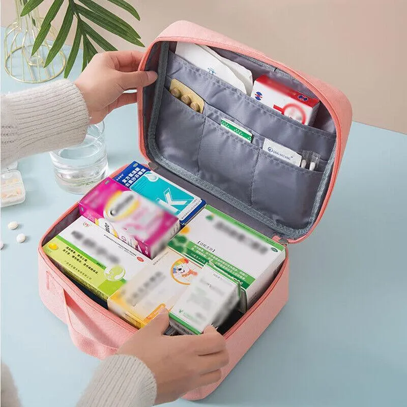 Layered Large-Capacity Thickened Medicine Box Aid Kit Safety Kit Storage Bag Au