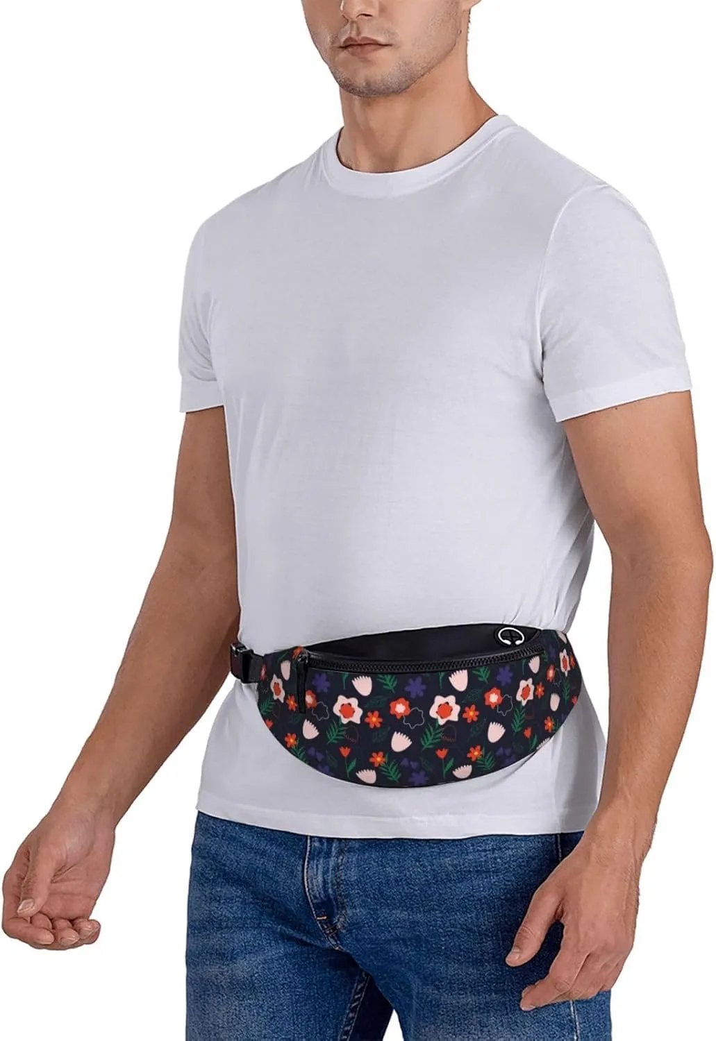 Leisure Sports Crossbody Bag Running Casual Hands-Free Wallets Waist Pack for Man Woman Father's Day for Dad Saffron and Green Leaf