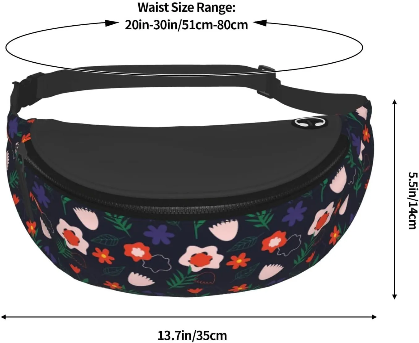 Leisure Sports Crossbody Bag Running Casual Hands-Free Wallets Waist Pack for Man Woman Father's Day for Dad Saffron and Green Leaf