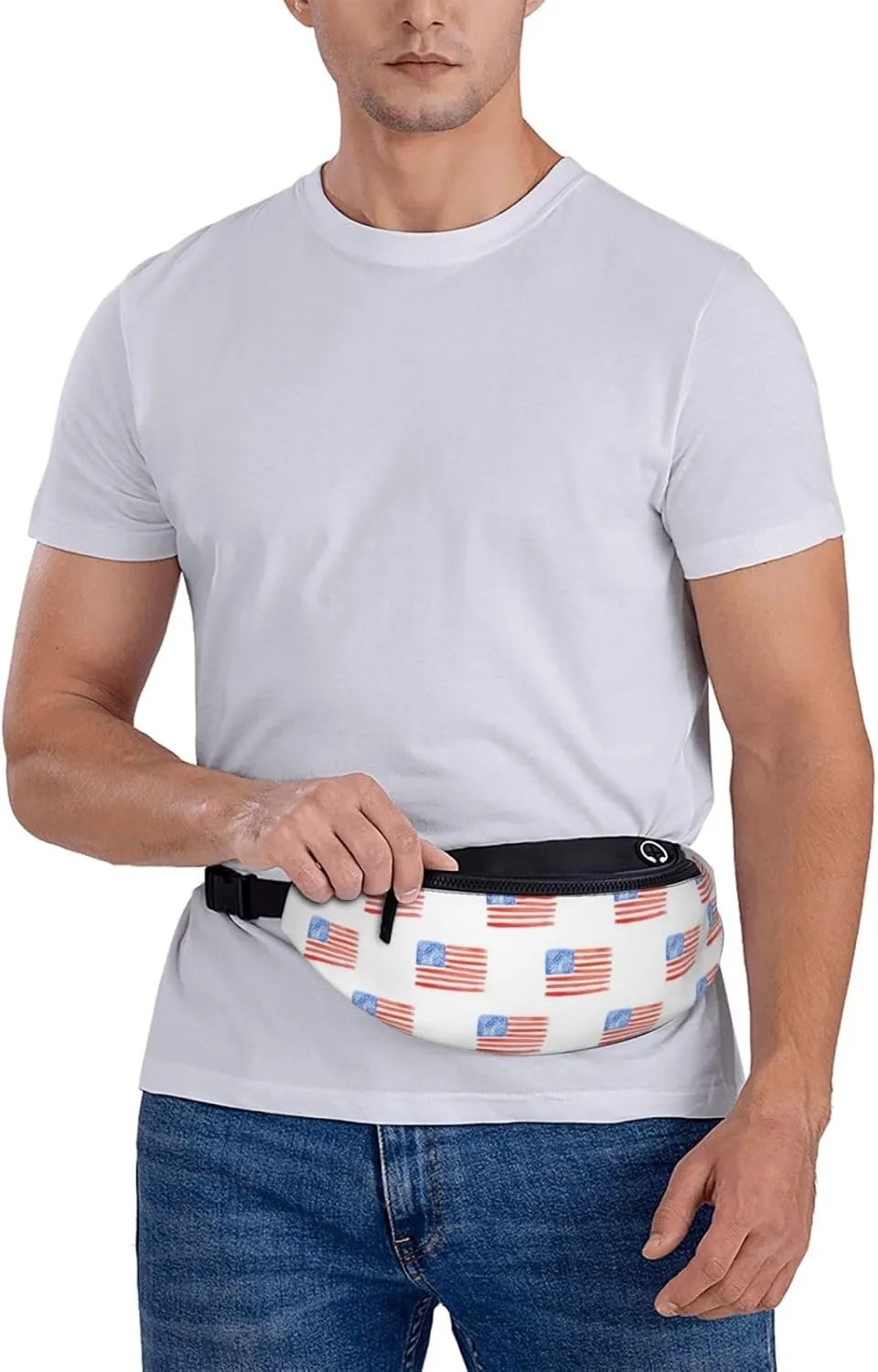 Leisure Sports Crossbody Bag Running Casual Hands-Free Wallets Waist Pack for Man Woman Father's Day for Dad Watercolor Flags