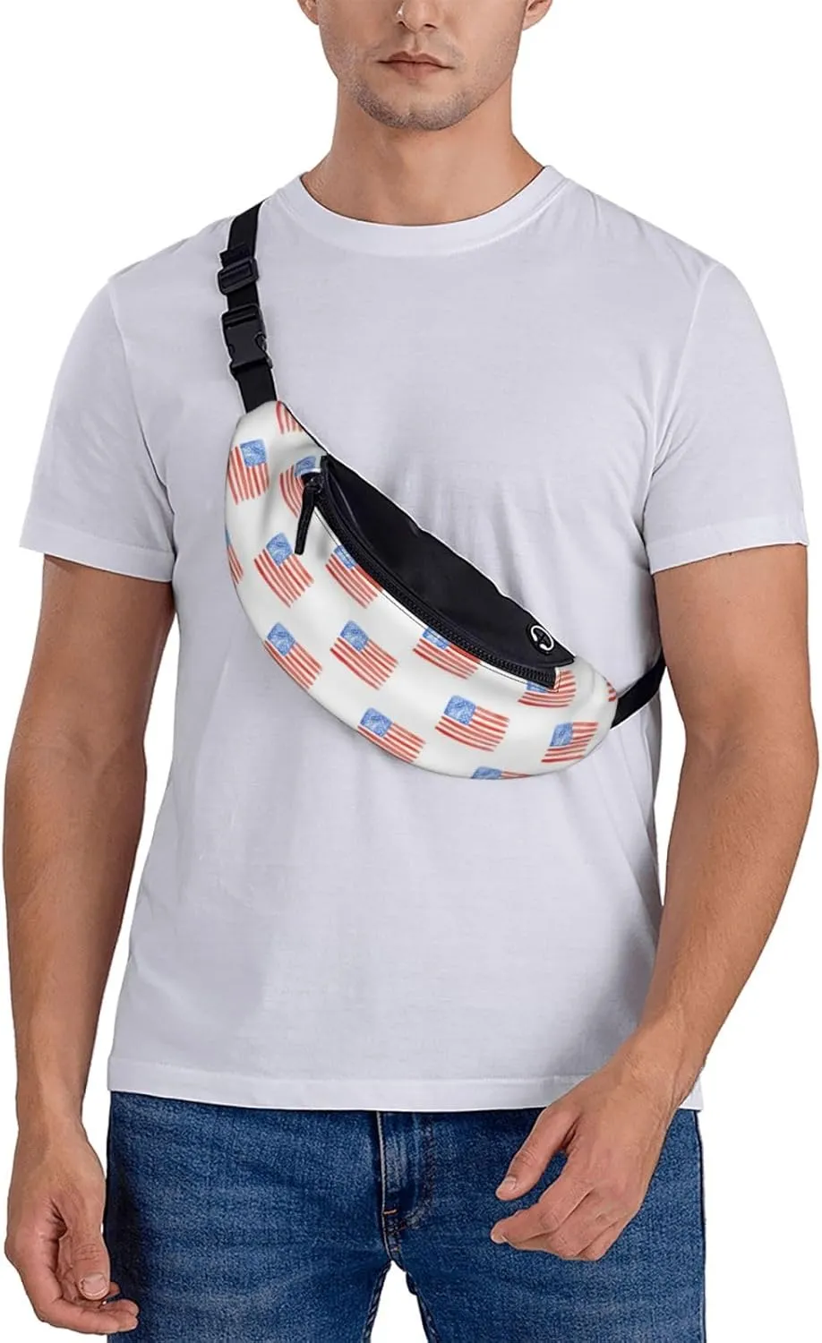 Leisure Sports Crossbody Bag Running Casual Hands-Free Wallets Waist Pack for Man Woman Father's Day for Dad Watercolor Flags