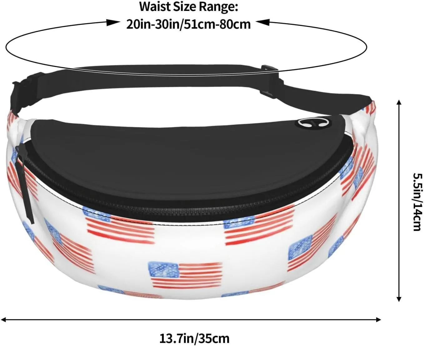 Leisure Sports Crossbody Bag Running Casual Hands-Free Wallets Waist Pack for Man Woman Father's Day for Dad Watercolor Flags