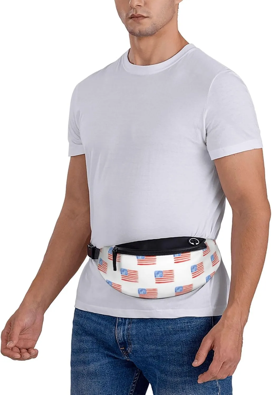 Leisure Sports Crossbody Bag Running Casual Hands-Free Wallets Waist Pack for Man Woman Father's Day for Dad Watercolor Flags