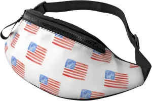 Leisure Sports Crossbody Bag Running Casual Hands-Free Wallets Waist Pack for Man Woman Father's Day for Dad Watercolor Flags