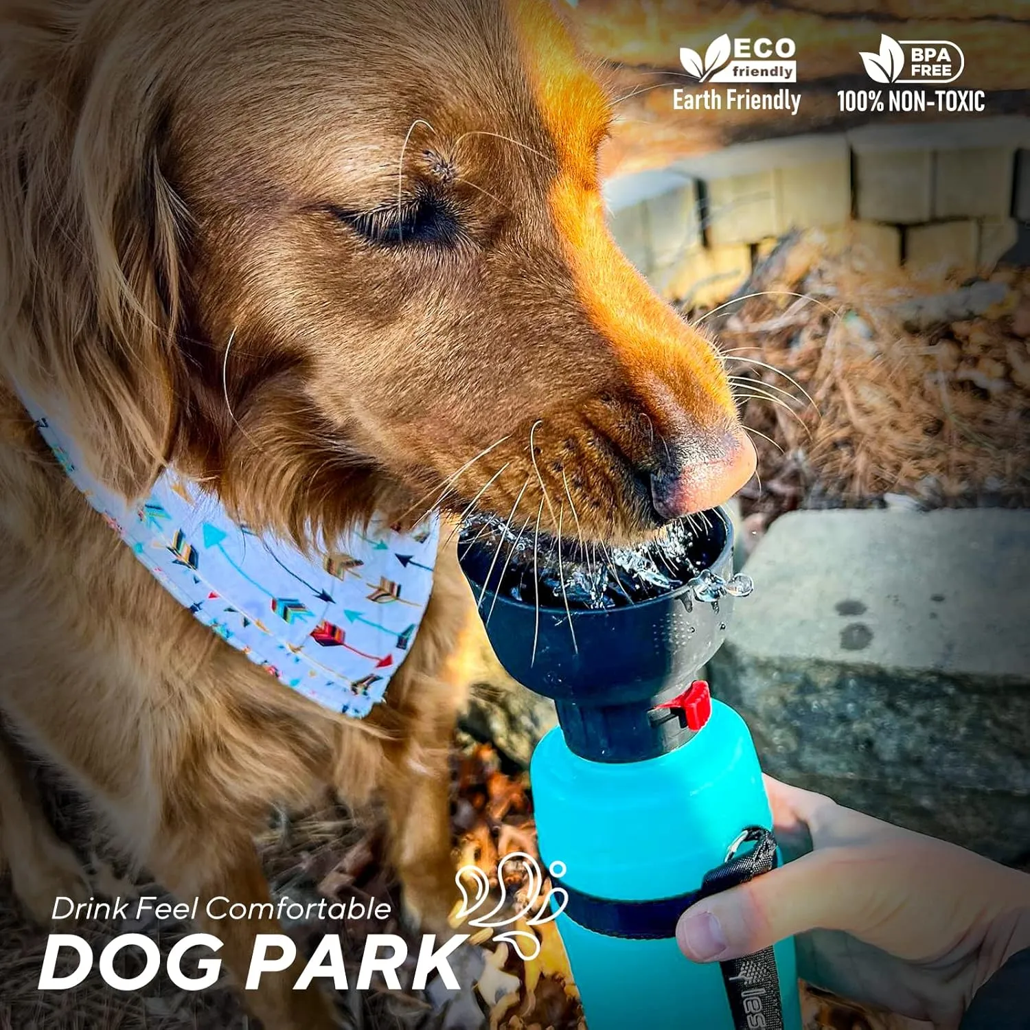 lesotc Dog Travel Water Bottle Portable, Foldable Dog Water Bowl Dispenser, Leak Proof Pet Water Bottle for Dogs Outdoor Walking, Hiking, Travel, Puppy Essentials Necessities, BPA Free, Lightweight