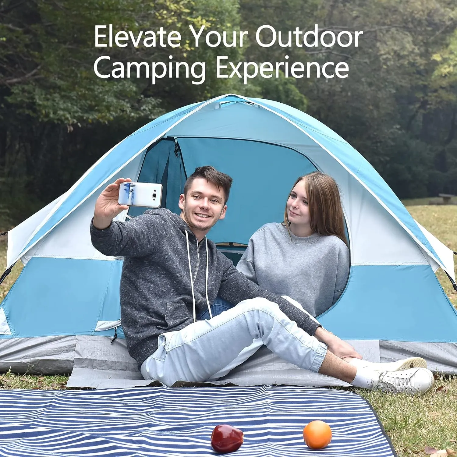 LET'S CAMP 2 Person Backpacking Tent,Portable Lightweight Waterproof Windproof Easy Setup Backpacking Tent,Great for Camping Hiking Mountaineering
