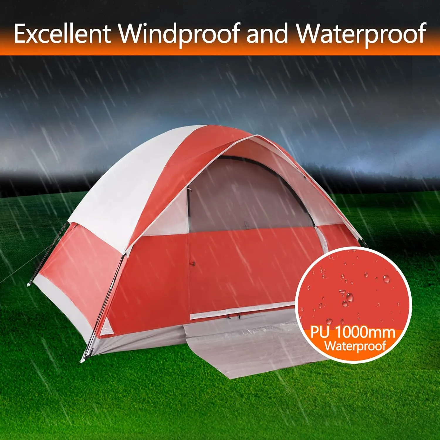 LET'S CAMP 2 Person Backpacking Tent,Portable Lightweight Waterproof Windproof Easy Setup Backpacking Tent,Great for Camping Hiking Mountaineering