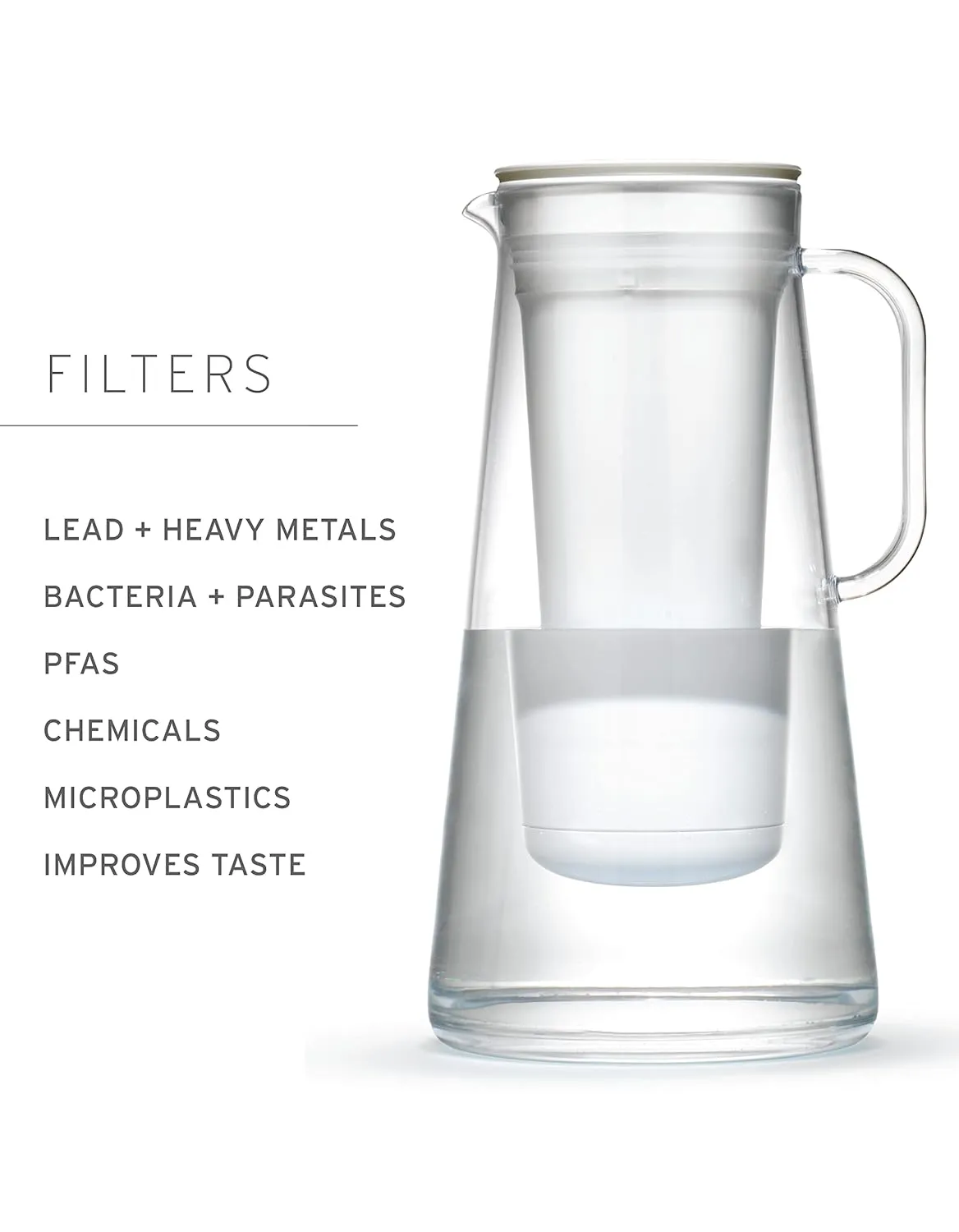 LifeStraw Home – Water Filter Pitcher, 10-Cup, Obsidian, BPA Free Designed for Everyday Protection Against Bacteria, parasites, microplastics, Lead, Mercury, PFAS and a Variety of Chemicals