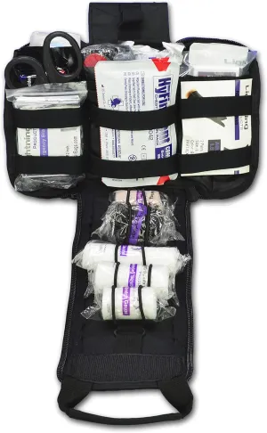 Lightning X Spread Eagle Complete Tactical Trauma IFAK Kit w/Laser Cut MOLLE - Black