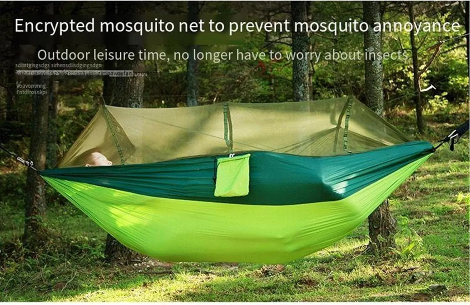 Lightweight Double Camping Hammock with Mosquito Net - Outdoor Portable Nylon Hanging Tent for Two(Camouflage)