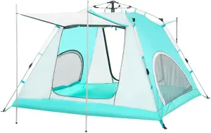 Lightweight Instant Pop Up Tent for 3 to 4 Person Automatic Opening Portable Automatic Tent Family Camping Tent with Porch