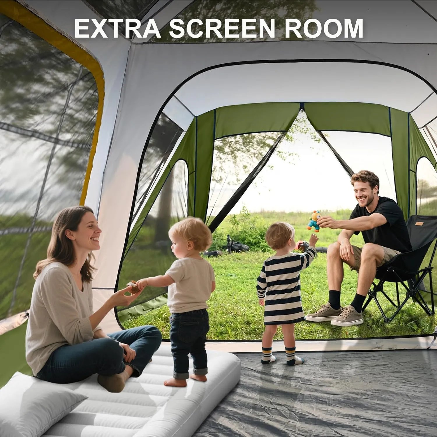 LILYPELLE SUV Tent for Camping, 4-6 Person Inflatable Tents for Camping with Large Awning, PU 3000mm Waterproof Oxford Portable Tailgate Blow Up Tent for SUV Car Jeep, 9.8FT L x 8.2FT W x 6.9FT H