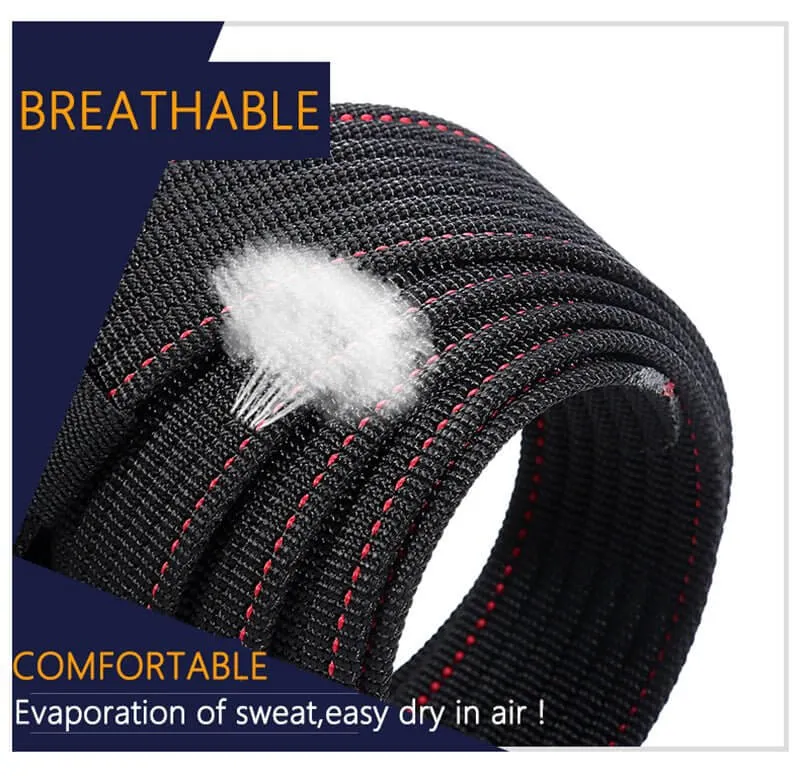 LionVII Men's Nylon Web Belt with YKK Plastic Buckle - Breathable and Durable Waist Strap for Work, Outdoor Sports and More - Adjustable up to 46in (53"L x 1.5"W)