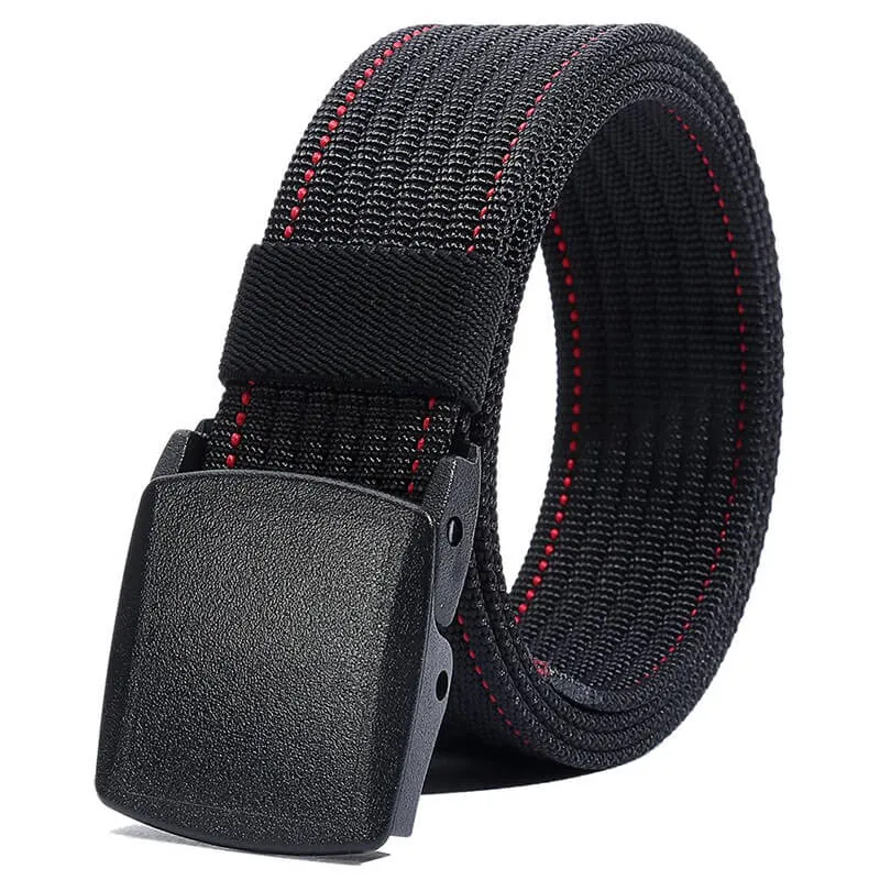 LionVII Men's Nylon Web Belt with YKK Plastic Buckle - Breathable and Durable Waist Strap for Work, Outdoor Sports and More - Adjustable up to 46in (53"L x 1.5"W)