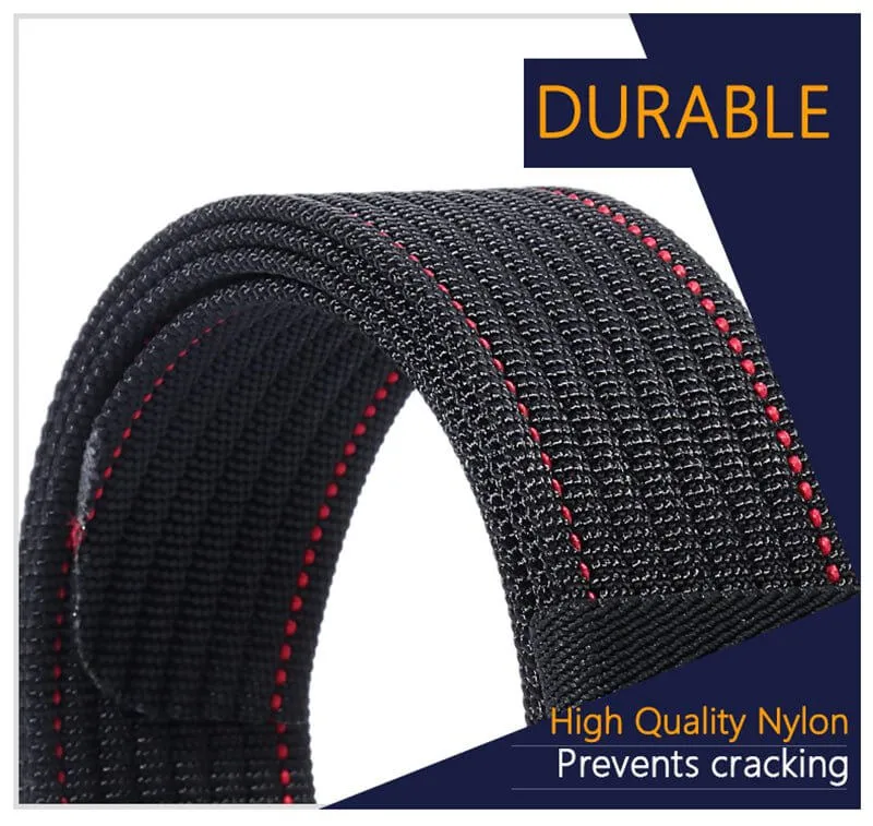 LionVII Men's Nylon Web Belt with YKK Plastic Buckle - Breathable and Durable Waist Strap for Work, Outdoor Sports and More - Adjustable up to 46in (53"L x 1.5"W)