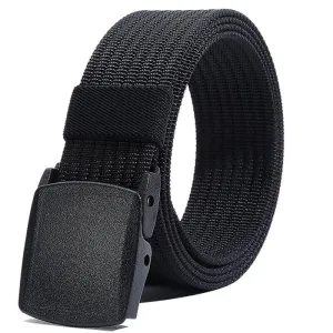 LionVII Men's Nylon Web Belt with YKK Plastic Buckle - Breathable and Durable Waist Strap for Work, Outdoor Sports and More - Adjustable up to 46in (53"L x 1.5"W)