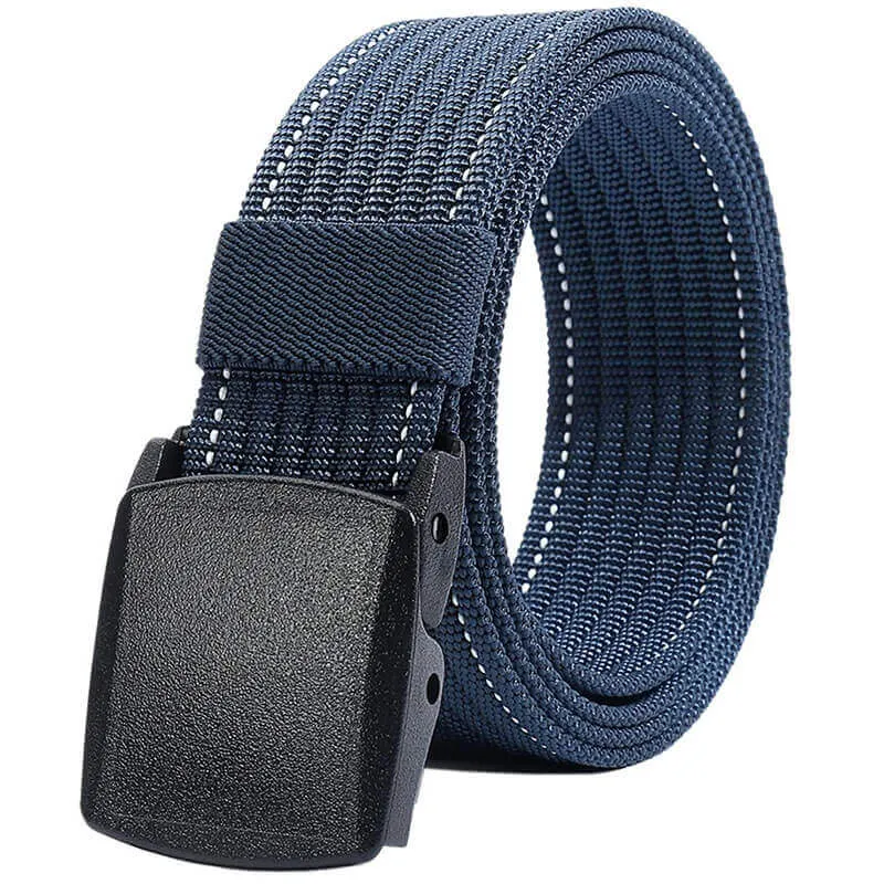 LionVII Men's Nylon Web Belt with YKK Plastic Buckle - Breathable and Durable Waist Strap for Work, Outdoor Sports and More - Adjustable up to 46in (53"L x 1.5"W)