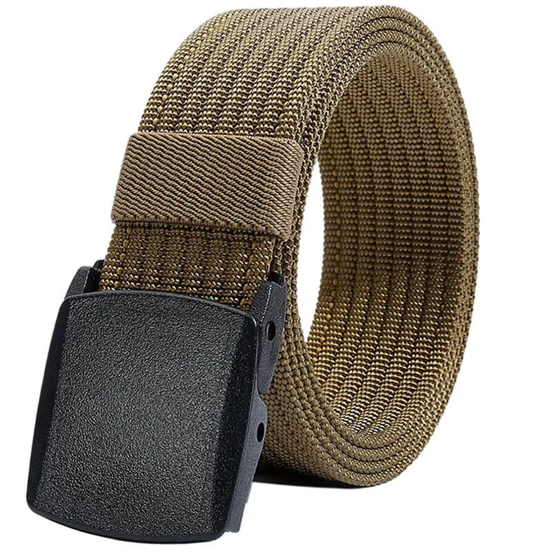 LionVII Men's Nylon Web Belt with YKK Plastic Buckle - Breathable and Durable Waist Strap for Work, Outdoor Sports and More - Adjustable up to 46in (53"L x 1.5"W)