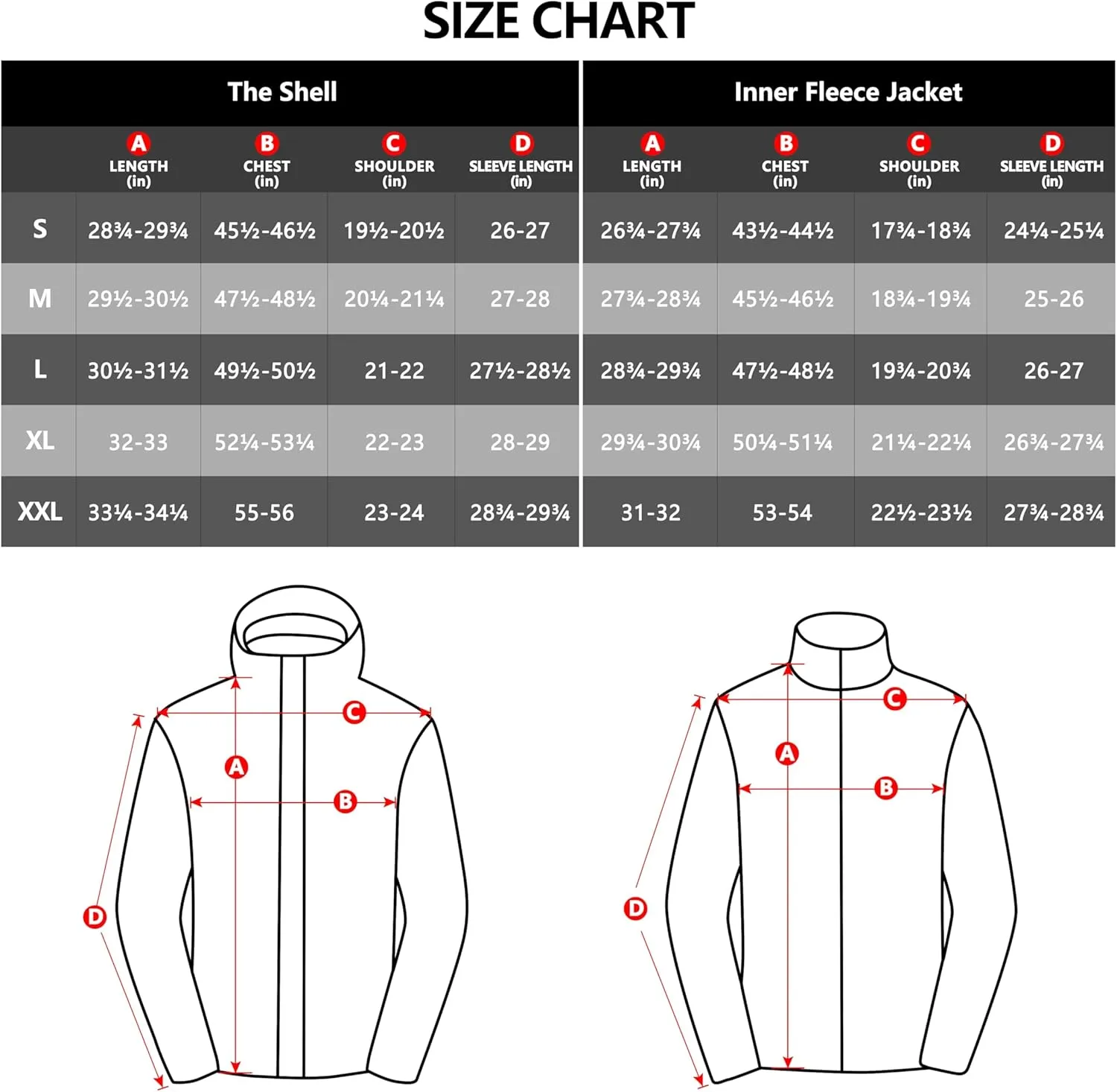 Little Donkey Andy Men's 3 in 1 Winter Ski Jacket Warm Fleece Liner Jacket Waterproof Windproof Snow Coat & Detachable Hood