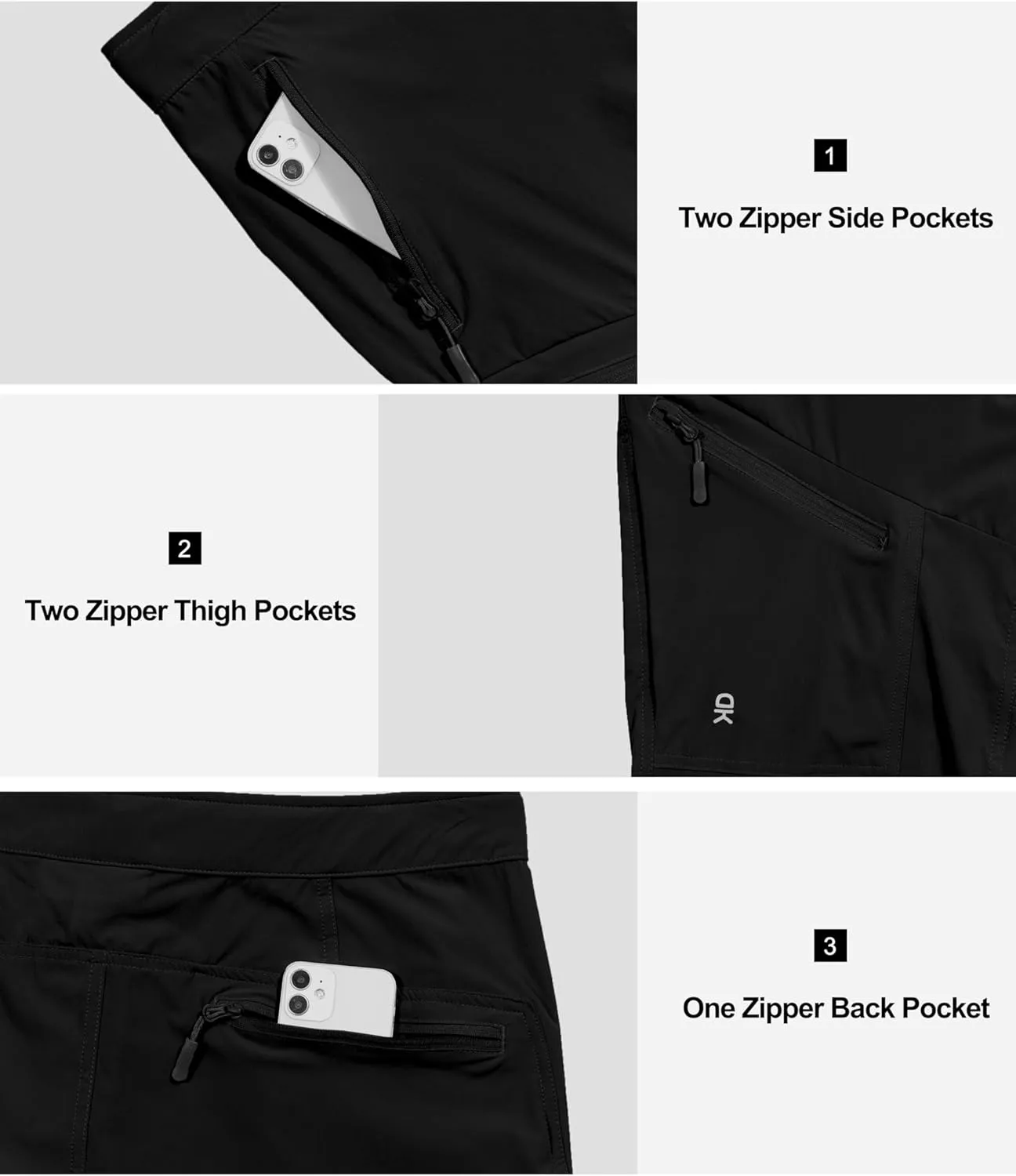 Little Donkey Andy Men's UPF 50 Lightweight Quick Dry Hiking Pants with Zipper Pockets for Outdoor Travel