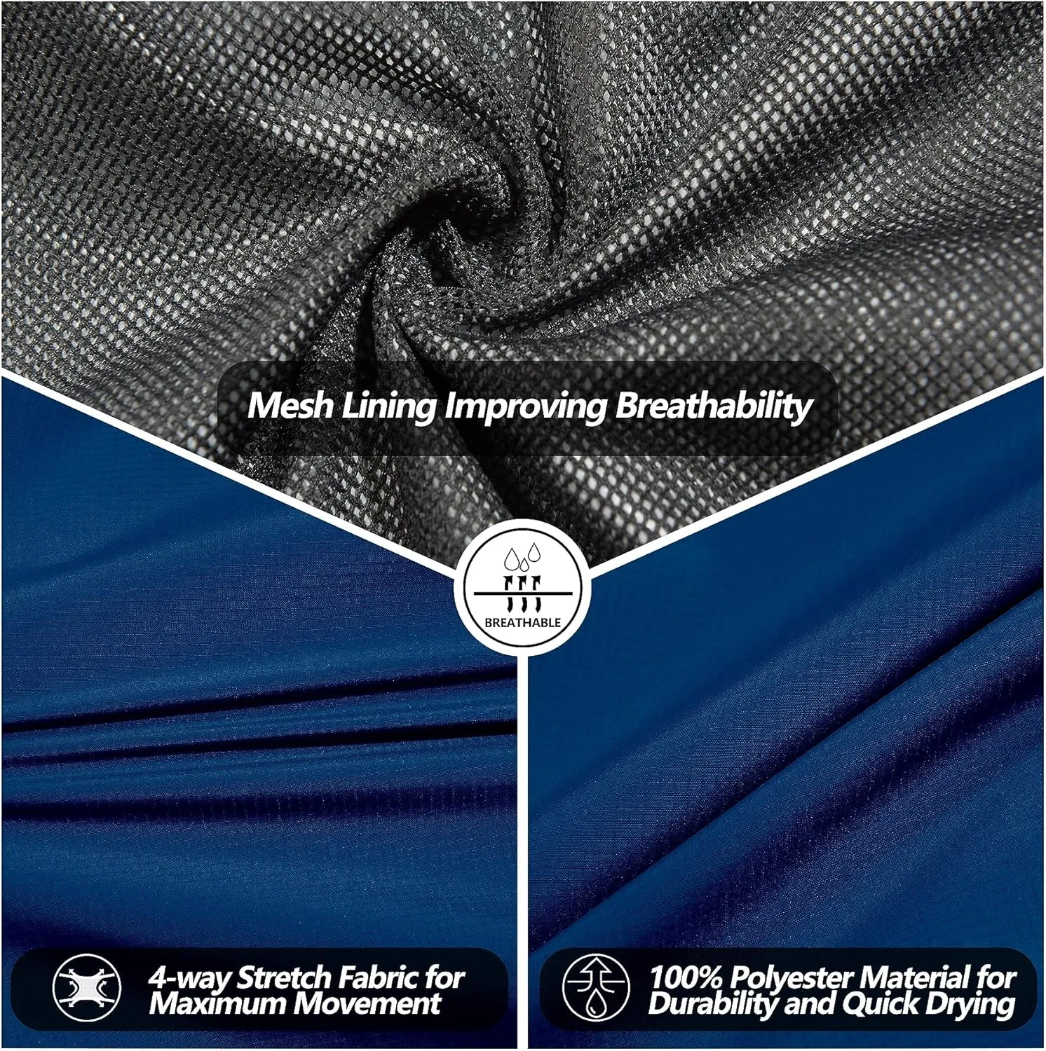 Little Donkey Andy Men's Waterproof Lightweight Rain Pants Breathable Windproof Hiking Golf Fishing Pants