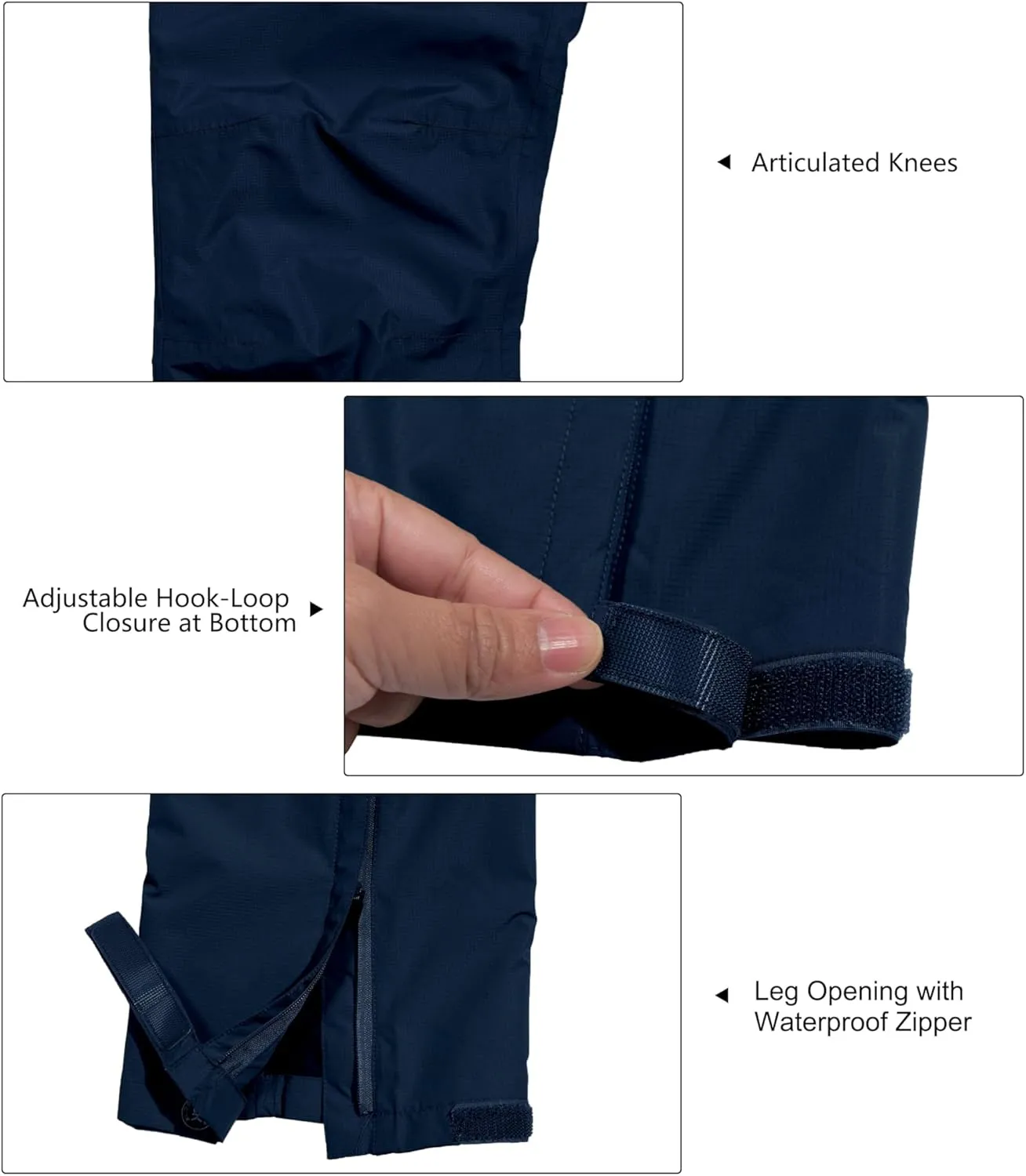Little Donkey Andy Men's Waterproof Lightweight Rain Pants Breathable Windproof Hiking Golf Fishing Pants
