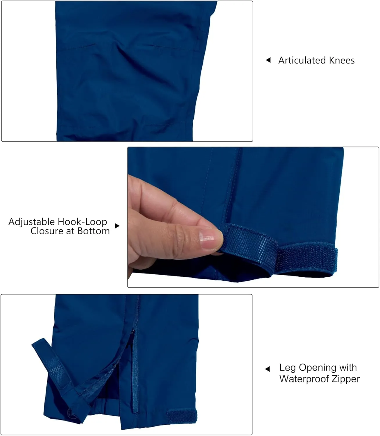 Little Donkey Andy Men's Waterproof Lightweight Rain Pants Breathable Windproof Hiking Golf Fishing Pants