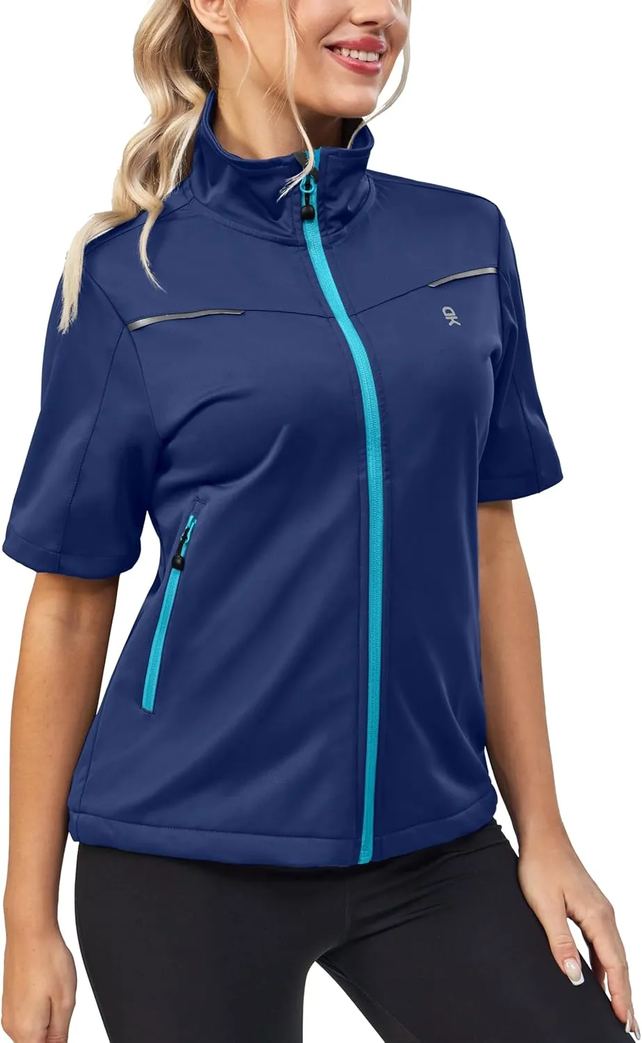 Little Donkey Andy Women's Short Sleeve Jacket Windproof Lightweight Vest for Golf Hiking Running