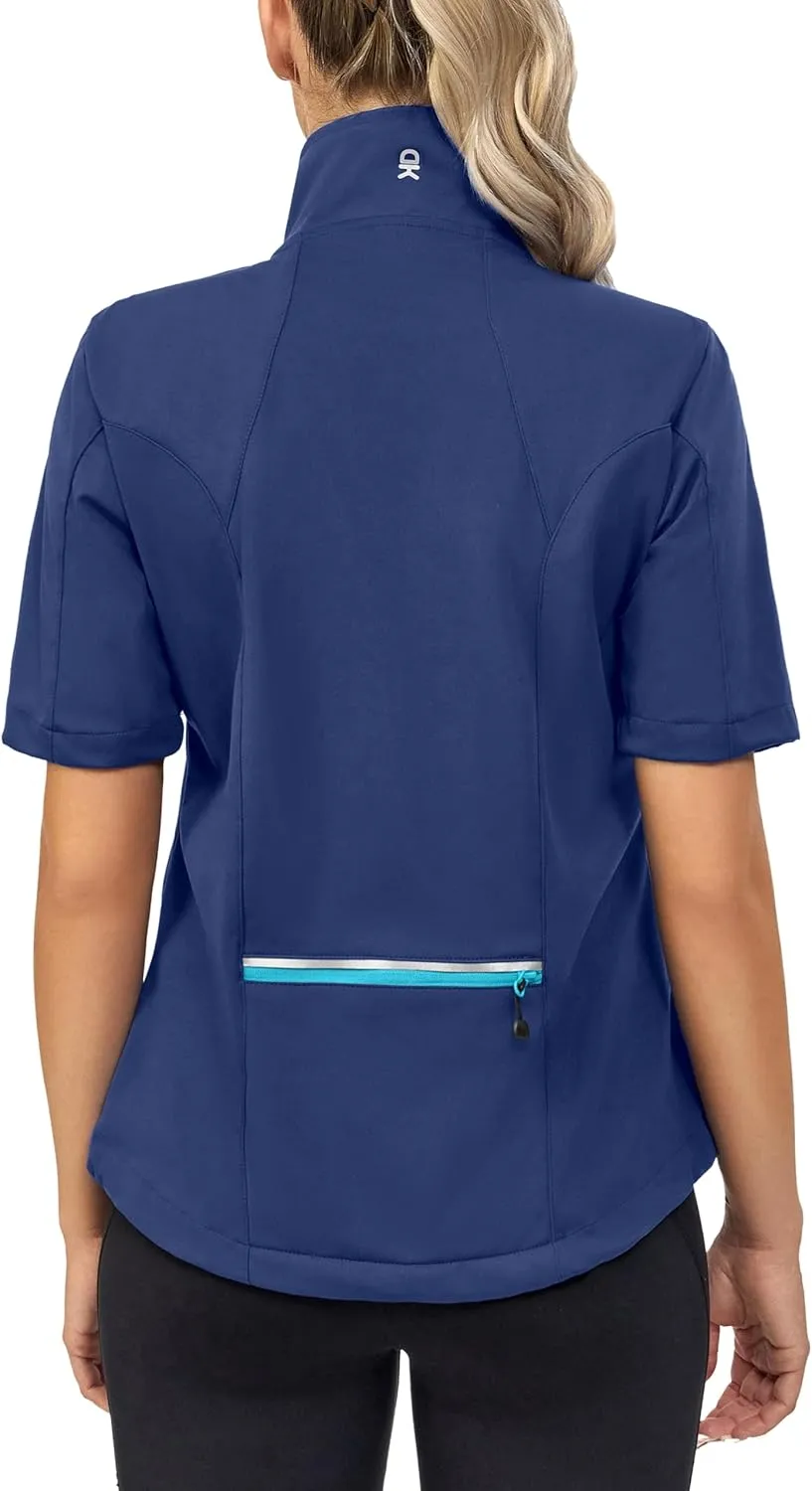 Little Donkey Andy Women's Short Sleeve Jacket Windproof Lightweight Vest for Golf Hiking Running