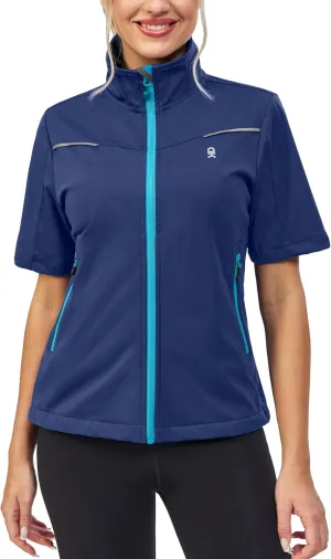 Little Donkey Andy Women's Short Sleeve Jacket Windproof Lightweight Vest for Golf Hiking Running