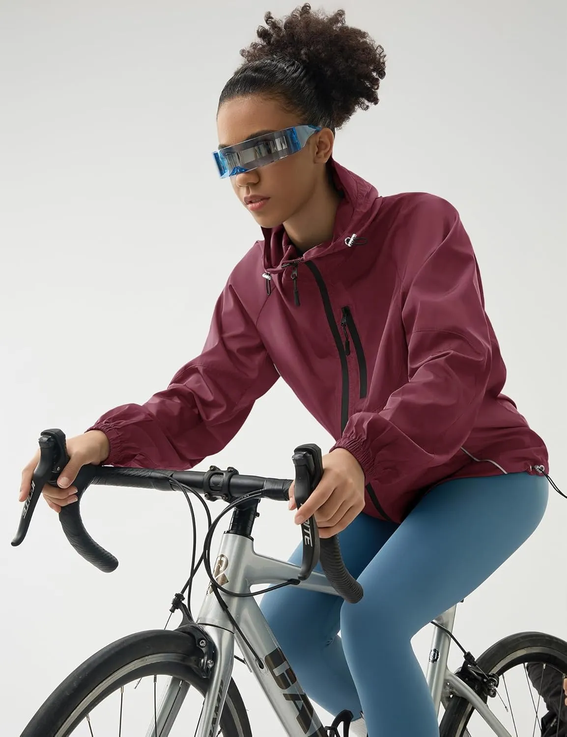LOMON Lightweight Active Rain Jacket Hooded Water Resistant Raincoat Windbreaker Casual Jacket