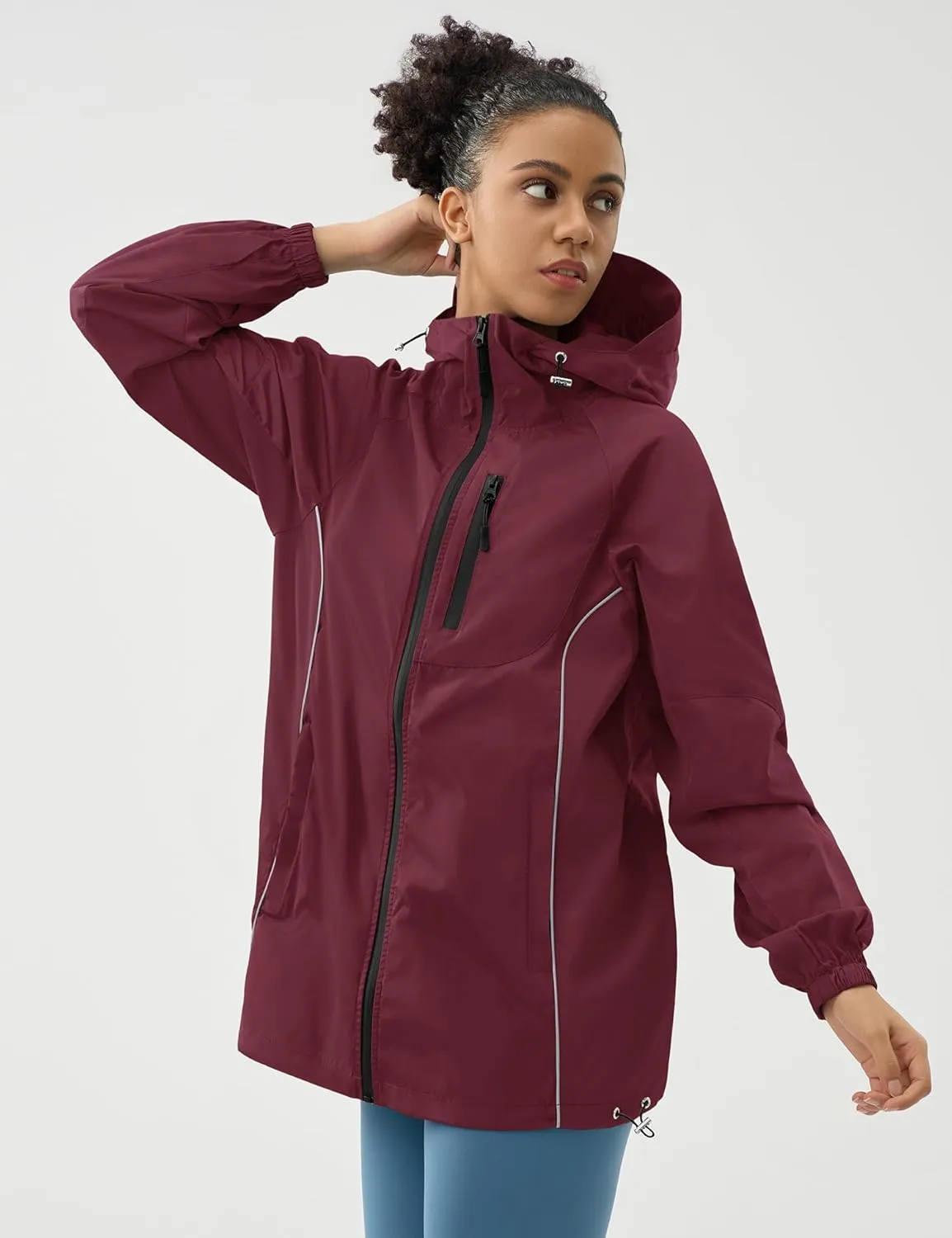 LOMON Lightweight Active Rain Jacket Hooded Water Resistant Raincoat Windbreaker Casual Jacket
