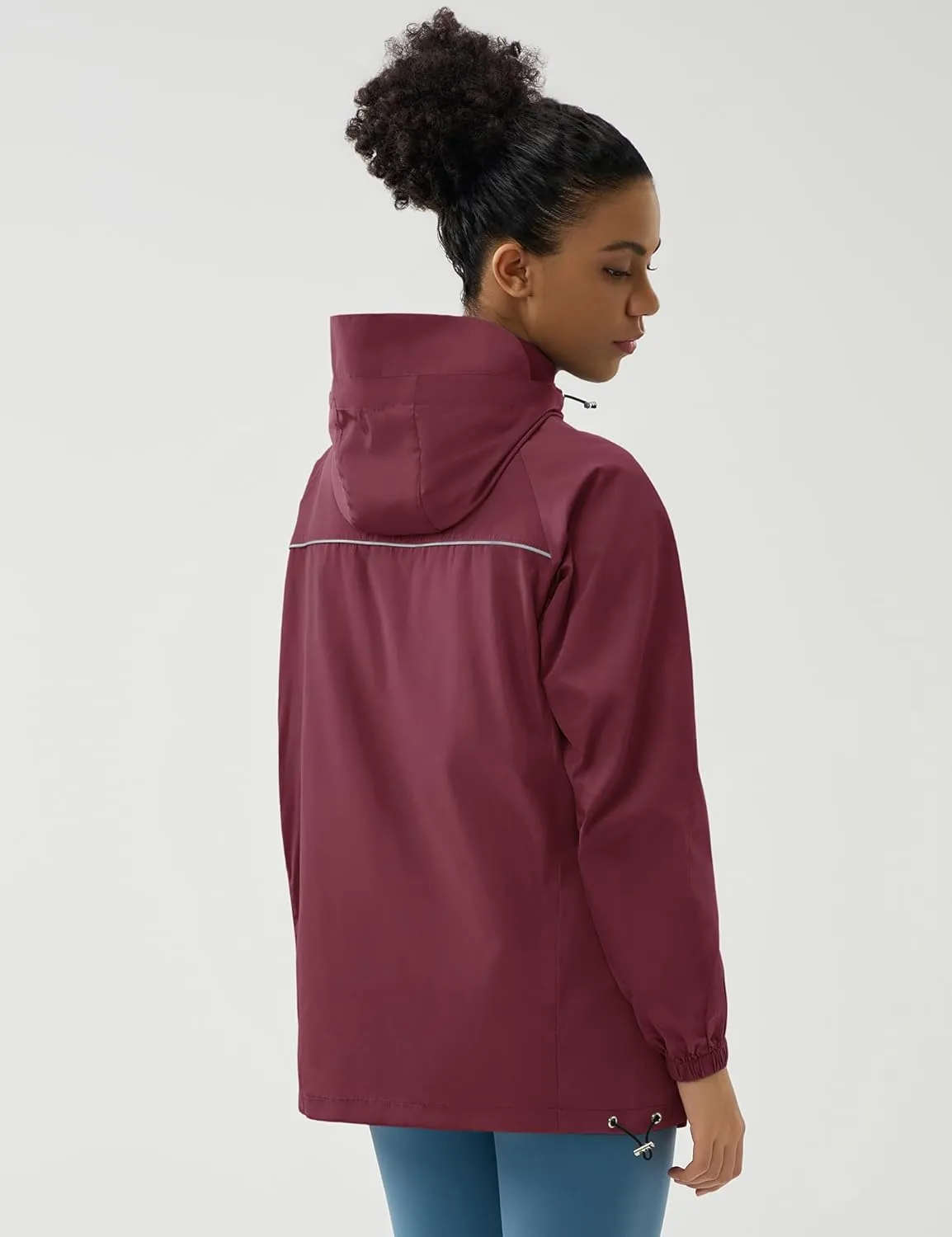 LOMON Lightweight Active Rain Jacket Hooded Water Resistant Raincoat Windbreaker Casual Jacket