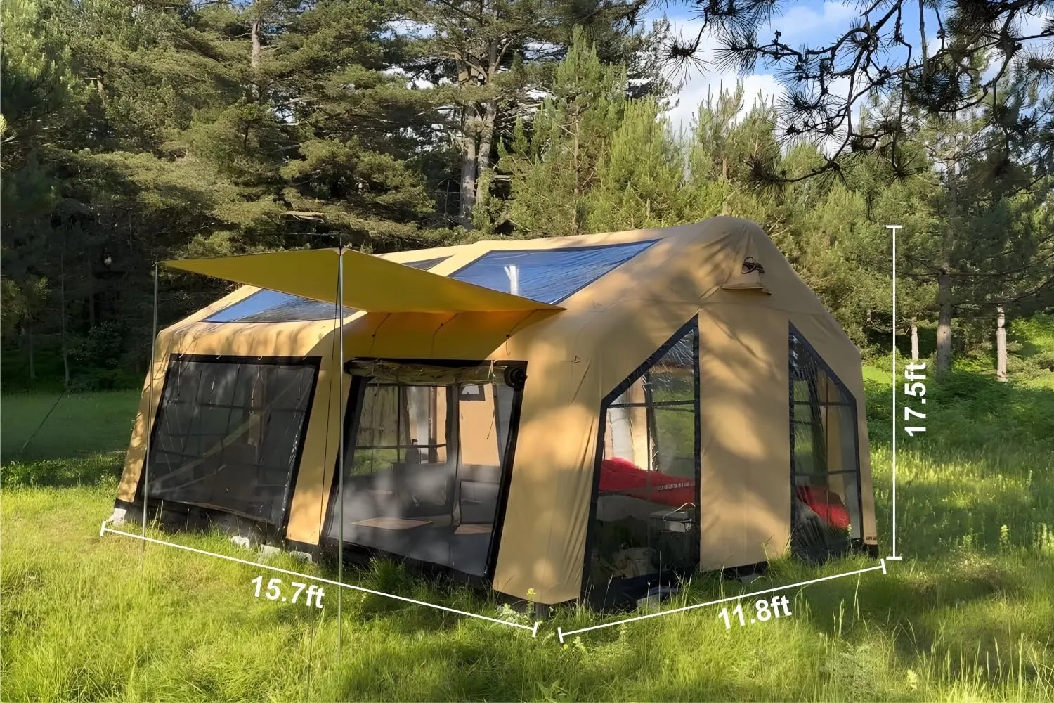 London MAXIA 480 14-Person Tent – Luxury Inflatable, Waterproof & UV Resistant, Perfect for 4-Season Camping, Easy Setup