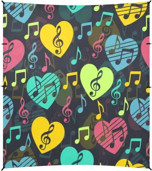 Love for Music Abstract Beach Tent Camping Sun Shelters Portable Outdoor Canopy Sun Shade for Camping Trips Fishing Backyard Fun or Picnics Easy Setup with Carrying Bag