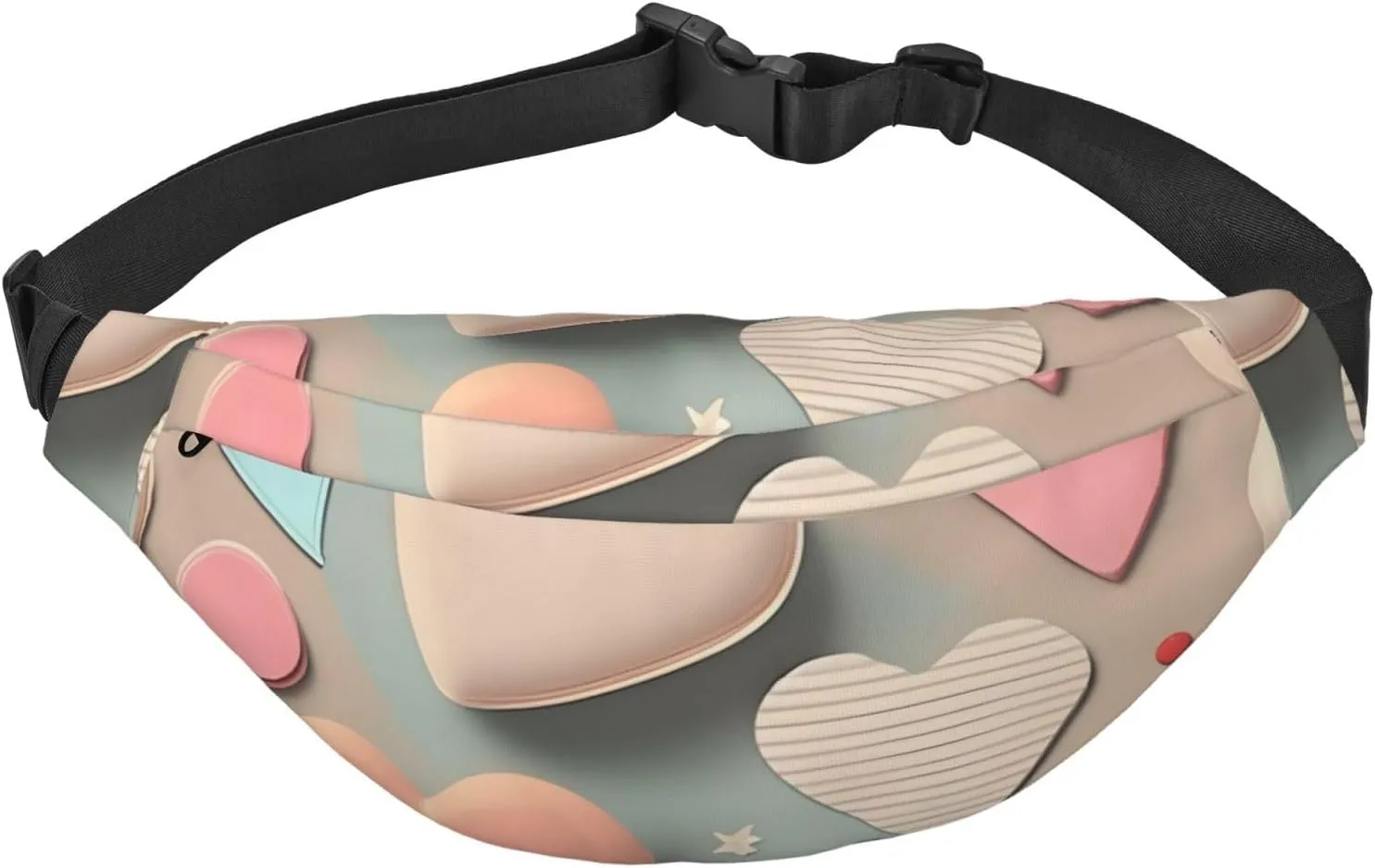 Love Pattern Men'S And Women'S Waist Pack, Crossbody Bag With Adjustable Belt For Running, Traveling, Sports, Hiking