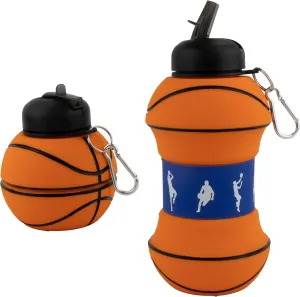 Maccabi Art Clip-On Collapsible 1 Liter, 34 oz. size BPA-Free Silicone Basketball Large Water Bottle for Kids