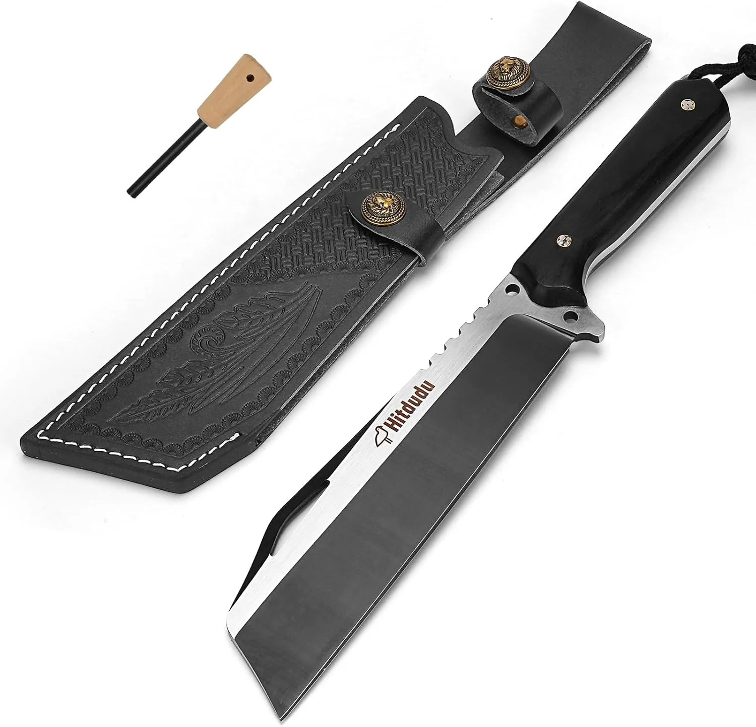 Machete with Sheath - Heavy Duty Bushcraft Hunting Knife, Multi-Purpose Knife for Gardening, Camping, Hunting and Bushcraft