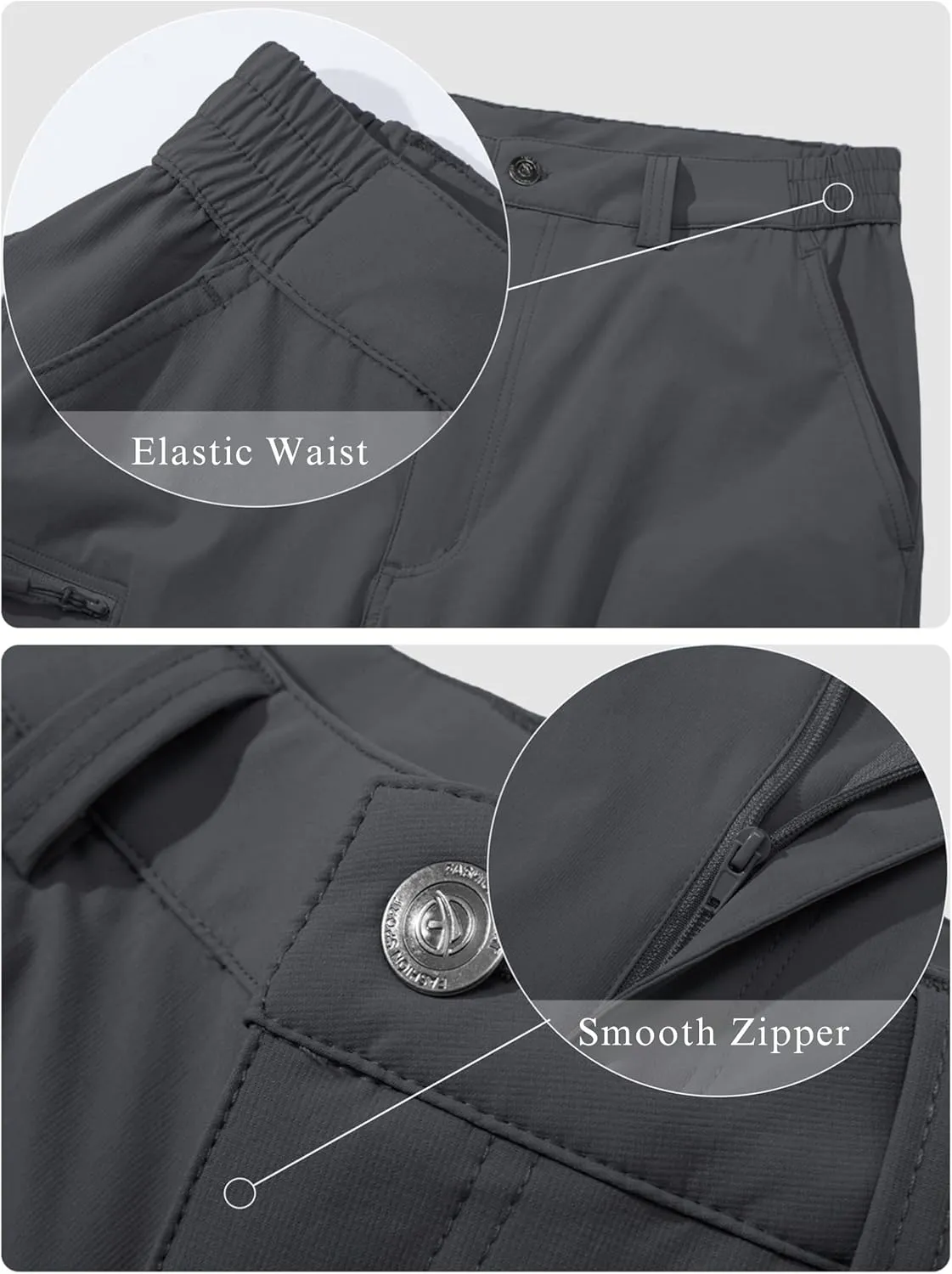 MAGCOMSEN Men's Hiking Pants 6 Pockets,Water Resistant Ripstop Outdoor Pants,Lightweight Quick Dry Fishing Work Pants